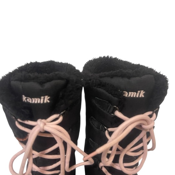 Kamik Brooklyn Women's Black and Pink Winter Boots - Picture 4 of 7